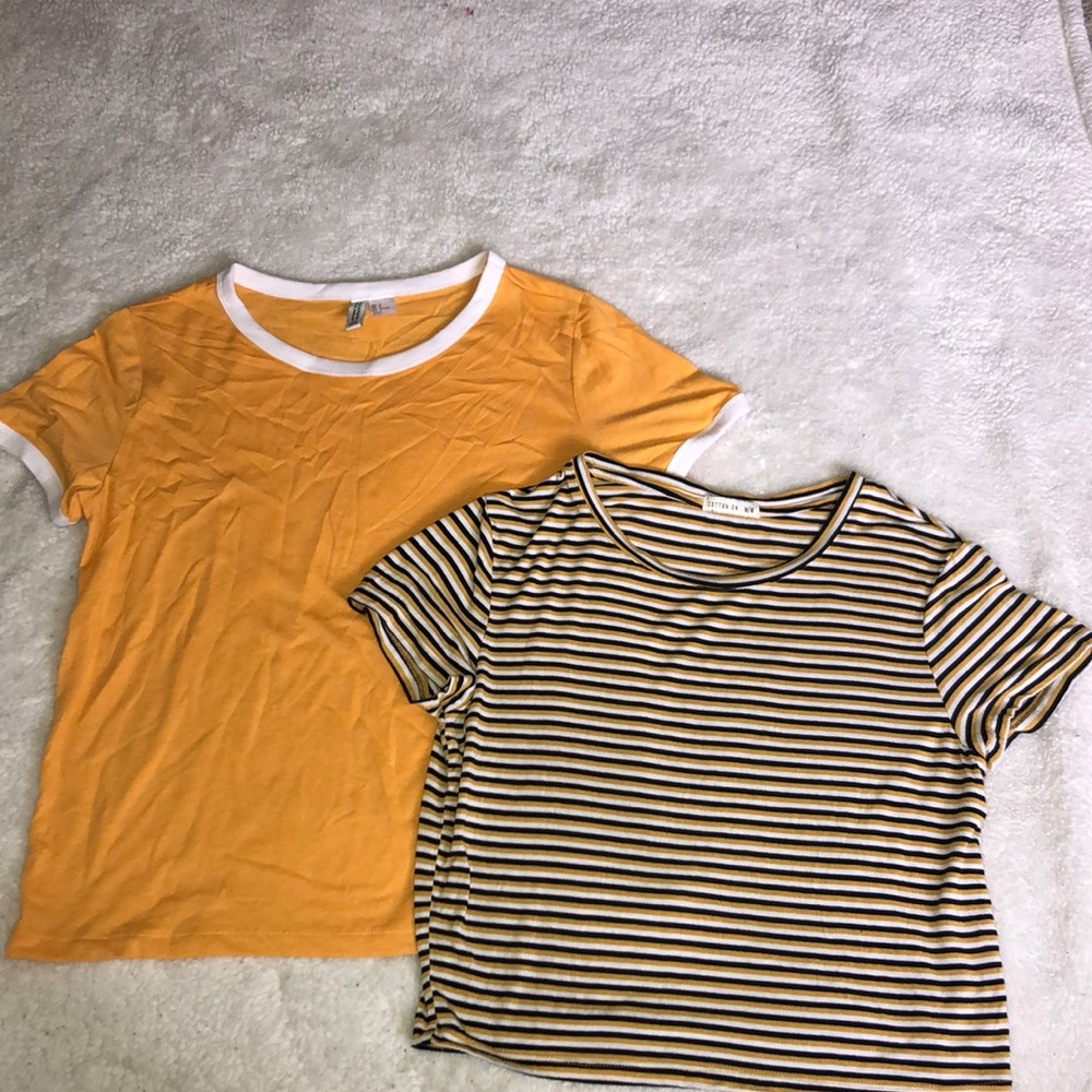 bundle of two yellow shirts